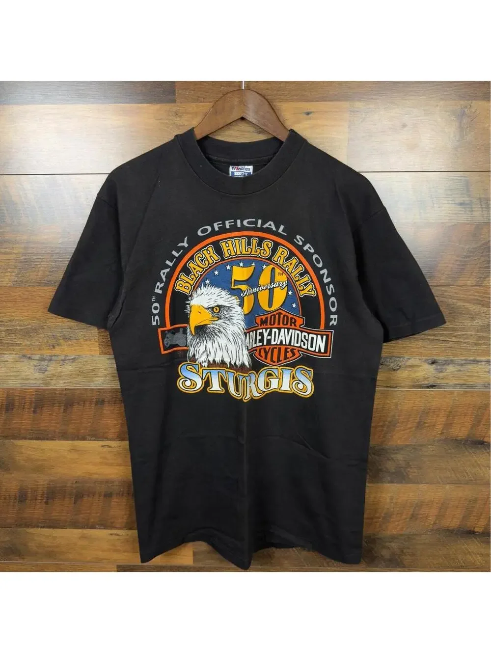 Vintage 90s Harley Davidson Sturgis Black Hills Rally T-Shirt Large Hanes Beefy